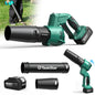 Cordless Leaf Blower 550 CFM with Rotating Head, 2 x 4.0Ah Batteries & Fast Charger,