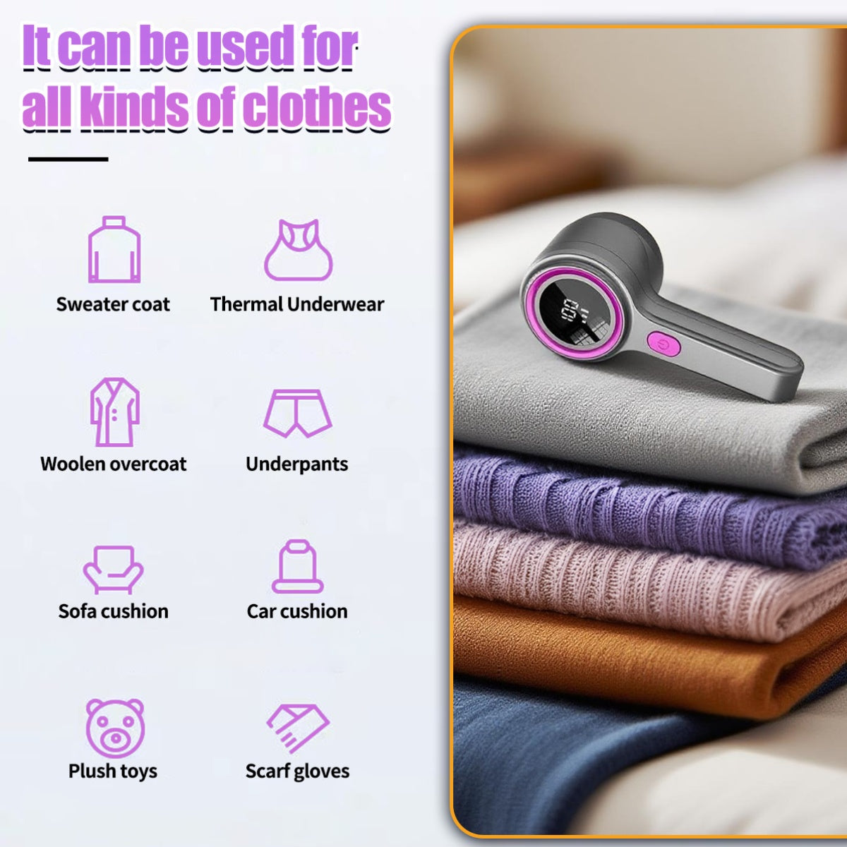 2026 Upgraded USB-C Rechargeable Electric Lint Remover | Fabric Shaver with LED