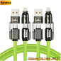 2-Pack 240W 4-in-1 Fast Charging Cable Set – USB-A, USB-C & Lightning Multi-Function