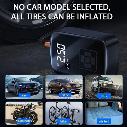 Portable Tire Inflator Air Compressor Cordless Electric Air Pump with Digital Display