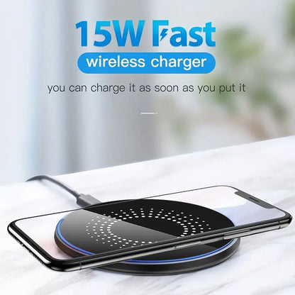 2026 Upgraded 15W Fast Wireless Charger Pad – Qi Wireless Charging Mat