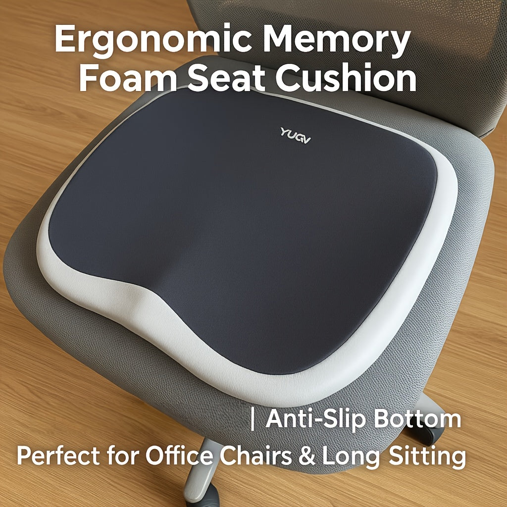 10-Hour Ergonomic Memory Foam Office Chair Cushion
