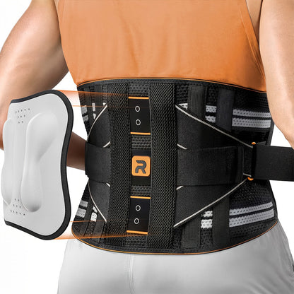 8X Lumbar Support Back Brace with Massage Pad