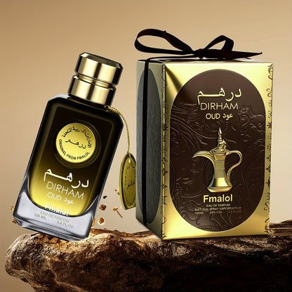 Dubai Oud Luxury Men's Eau De Parfum 3.4oz (100ml) – Long-Lasting Arabian Oriental Woody Cologne