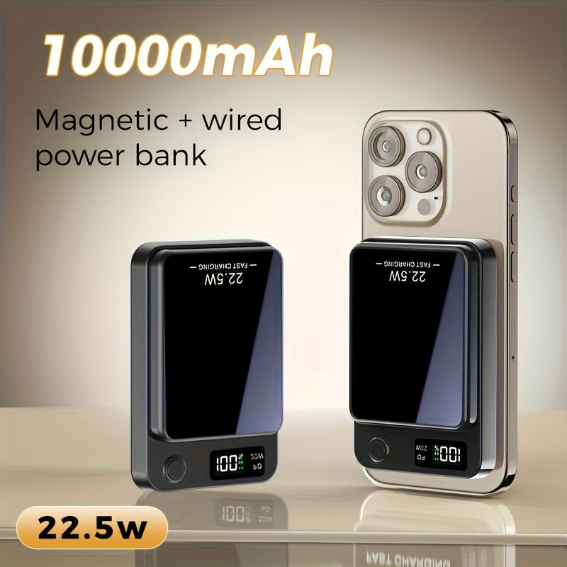 10000mAh Magnetic Wireless Power Bank 22.5W USB-C Fast Charging