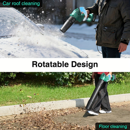 Cordless Leaf Blower 550 CFM with Rotating Head, 2 x 4.0Ah Batteries & Fast Charger,