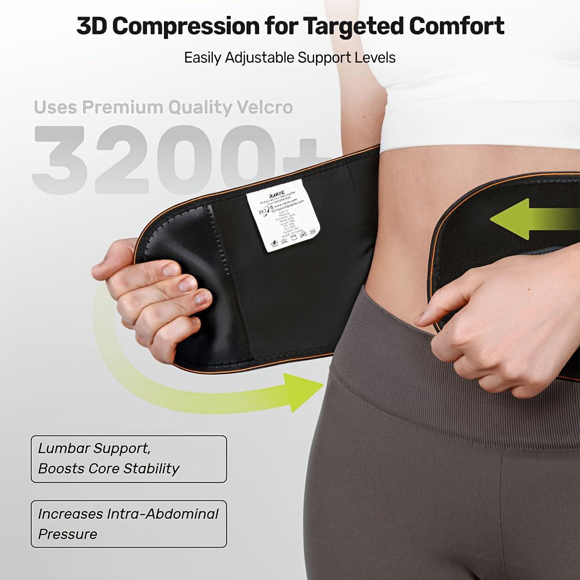 8X Lumbar Support Back Brace with Massage Pad