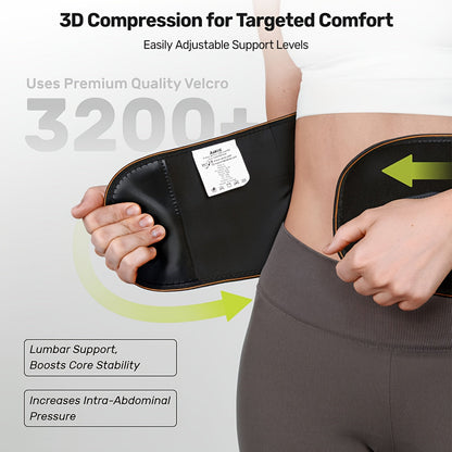 8X Lumbar Support Back Brace with Massage Pad