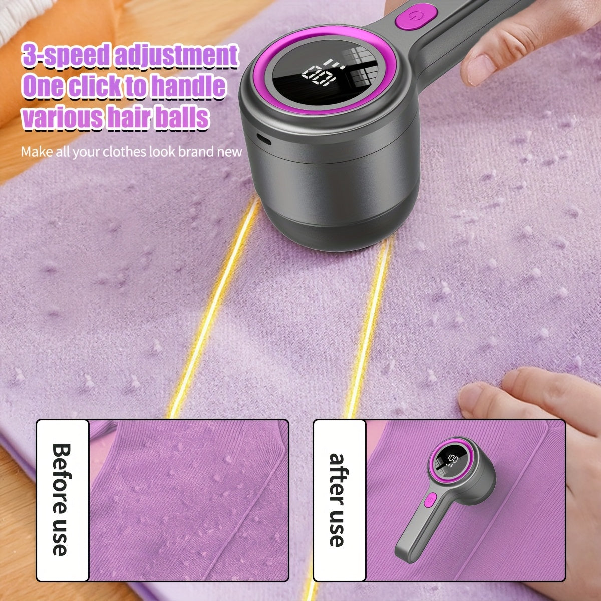 2026 Upgraded USB-C Rechargeable Electric Lint Remover | Fabric Shaver with LED