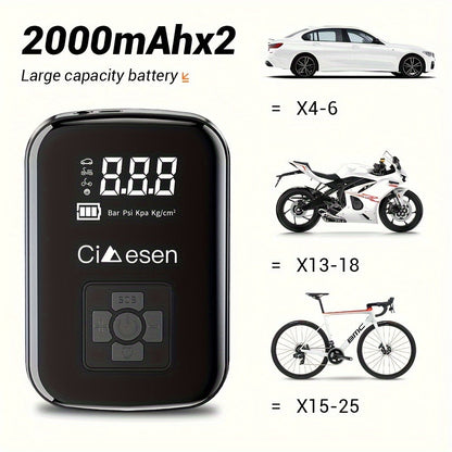 Portable Tire Inflator Air Compressor Cordless Electric Air Pump with Digital Display