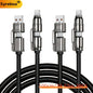2-Pack 240W 4-in-1 Fast Charging Cable Set – USB-A, USB-C & Lightning Multi-Function