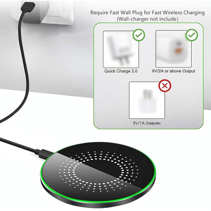 2026 Upgraded 15W Fast Wireless Charger Pad – Qi Wireless Charging Mat