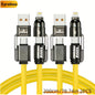 2-Pack 240W 4-in-1 Fast Charging Cable Set – USB-A, USB-C & Lightning Multi-Function