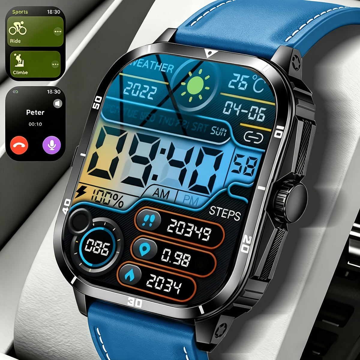 2026 New Smart Watch/Band Unisex - Wireless Call/Text/Multi-Sport