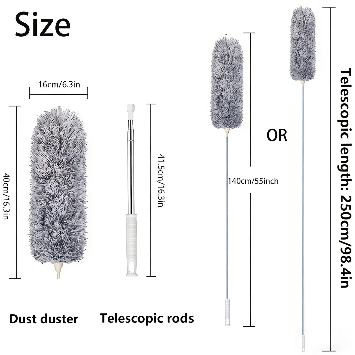 1PC Retractable Bendable Microfiber Duster