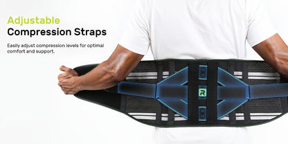 8X Lumbar Support Back Brace with Massage Pad